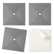 shumee Komplet samolepilnih PVC ploščic s koncentričnimi črtami v kvadratih 9x30x30 cm