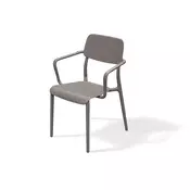 Prosperplast Stol z naslonjali za roke RIMO, plastičen, zemeljsko rjav, 57x55,5x84 cm