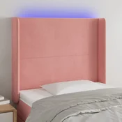 LED uzglavlje ružicasto 103x16x118/128 cm baršunasto