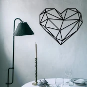 Atelier Del Sofa Zidna dekoracija Heart, 47x40 cm, 1.2mm, Crna