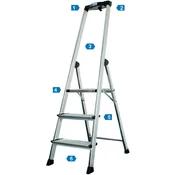 Krause Aluminijasta samostoječa lestev, delovna višina (maks.): 2.65 m Krause Safety 127914 srebrne barve 4.6 kg