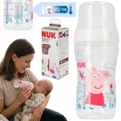 Peppa Pig Peppa Pig NUK Varna steklenička za hranjenje, proti koliki, silikonska, sesalnik za mlečno nadomestilo 260ml 3m+