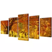 vidaXL Zidne Slike na Platnu Set s Printom Drvo Javora 200 x 100 cm