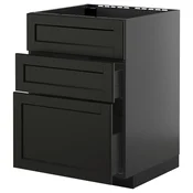 METOD / KNIVSHULT Pod.element sudop. i 3front/2fioke, Crnosiva/Lerhyttan crno bajcovano, 60x60 cm