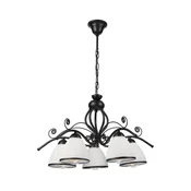 Luster na lancu RETRO 5xE27/60W/230V crna/bela