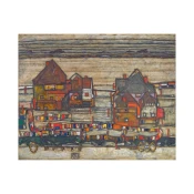 Canvas Slika na platnu Houses With Laundry, Egon Schiele, 100 x 80 cm