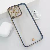 Maska Luxury Crystal Clear za iPhone 16 Pro Max plava