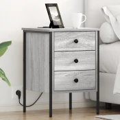 vidaXL Nočna omarica 2 pcs Siva sonoma 42 x 41 x 61 cm Konstruiran les