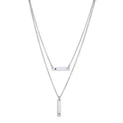 Dvojna srebrna ogrlica z diamantom TS-PN-0056