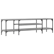 Vidaxl TV omarica siva sonoma 161x35x45 cm inženirski les in železo