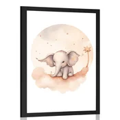 Plakat zasanjani slonček - 40x60 white