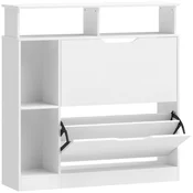 Homestar Omara za čevlje 2 predala s poklopcem 89x25x92 cm bela