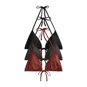 The Set Bikini zgornji del  temno rjava / bordo / črna