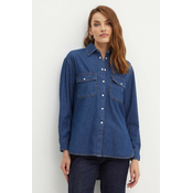 Traper košulja MAX&Co. za žene, boja: tamno plava, relaxed, s klasičnim ovratnikom, 2416111042200