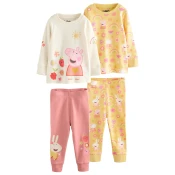 Next Pižama Peppa Pig kremna/temno rumena/staro roza