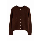 Trendyol ženski duks Wardrobe Essentials Brown Soft Crew Neck Knitwear Cardigan Twoaw27Hi00103