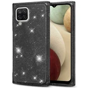 GS Kvadratni bleščeči ovitek za Samsung Galaxy A12/M12/A12 2021, črn
