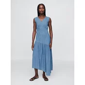 GAP Asymmetric denim midi dress - Womens