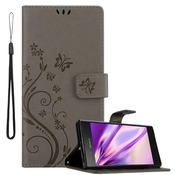 Cadorabo CADORABO Sony Xperia XZ1 v klasična črna - ovitek v cvetličnem dizajnu z magnetnim zapiranjem, stoječo funkcijo in režami za kartice, (20567309)