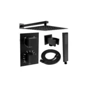 Mexen Cube DR02 vgradni tuš komplet z 30 cm deževno glavo, črna - 77502DR0230-70