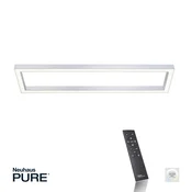 Stropna svetilka LED PURE Lines, 110 x 30 cm, srebrna, CCT, daljinski - Dnevna soba/jedilnica - Sodobni - srebrna, bela - Kovina