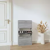 Vidaxl vidaXL Omarica za čevlje, siva, hrast sonoma, 59x17x108 cm