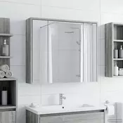 vidaXL Kopalniška ogledalna omara Siva Sonoma 73,5 x 16 x 62,5 cm