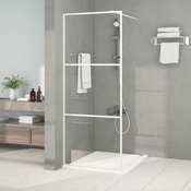 Pregrada za tuš bijela 80 x 195 cm s prozirnim staklom ESG