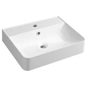 KVANTA Cultured Marble Washbasin 50x40cm, white - Bela - 50x40 cm - Sapho - 24 - Liti marmor - Pravokotnik - 500 - 400 - 14