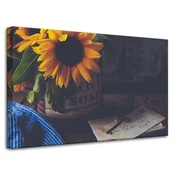 shumee Platno s sliko Sončnično cvetje vintage 80x50