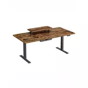 Songmics Višinasto nastavljiva pisalna miza 160x80x72-120 cm rjava