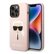 Maska Karl Lagerfeld MagSafe Compatible Case Liquid Silicone Karl Head za iPhone 14 Pro pink.
