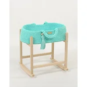 shumee Nosilec za punčke Moses Basket boho z leseno zibelko - mint