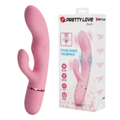 Gardj Europe Vibrator Pretty Love Zach s štiristranskim udarjanjem v obliki zajčka – roza