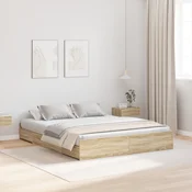 Krevet s ladicama Sonoma hrast 140 x 190 cm Konstruirano drvo