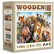 WOODEN CITY Lesena sestavljanka Konji naokoli 505 kosov