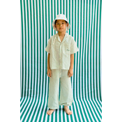 Otroške hlače z dodatkom lana Tinycottons EMERALD STRIPES PANT