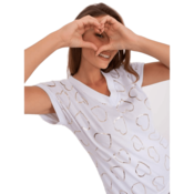 RUE PARIS Ženska bluza s potiskom srca RUE PARIS bela RV-BZ-8948.75P_399676 L-XL