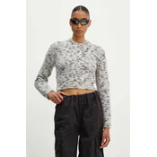 Pulover s primesjo volne Moschino Jeans ženski, siva barva, 0903.8202