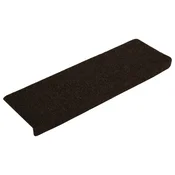 Vidaxl Preproge za stopnice samolepilne 15 kosov 65x21x4 cm temno rjave pravokotne robove