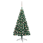 Umjetna osvijetljena polovica božicnog drvca zelena 120 cm