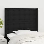 Vidaxl vidaXL Vzglavnik s krilci črne barve 93x16x118/128 cm blago
