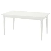 ROSENTORP Raztegljiva miza, bela, 155/215x87 cm