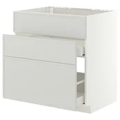 METOD / MAXIMERA Pod.element sudop. i 3front/2fioke, bela/Aspudden svetlosiva, 80x60 cm