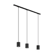 Modern railsysteem met 3 hanglampen zwart 1-fase - Iconic Holt