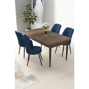Hanah Home Set Trpezarijski sto i 4 stolice Nil, Tamnoplavi