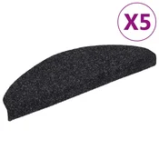 Vidaxl Preproge za stopnice, samolepilne, 5 kosov, 65x21x4 cm, črne, polkrožne, velike