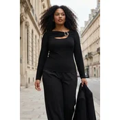 Trendyol Curve Ženska bluza Tbbaw26Af00083, Crna