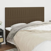 Greatstore Posteljno vzglavje 4 kosa temno rjav 90x5x78/88 cm blago