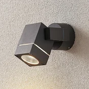 Lucande zunanji stenski reflektor Kavuna, kotni, antracit, IP54 - Sodobni - Aluminij